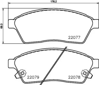 HELLA PAGID 8db355021601 -  Комплект тормозных колодок, дисковый тормоз